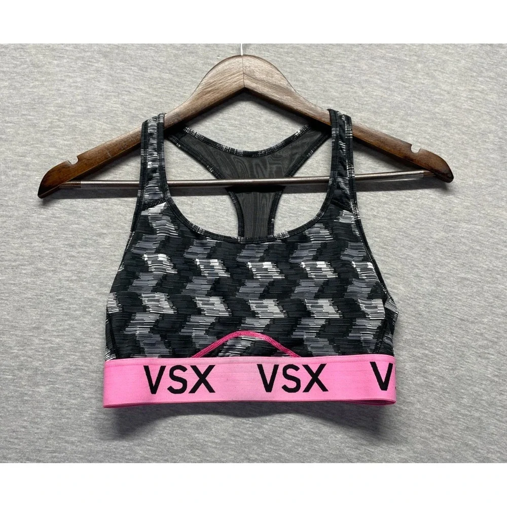 Victoria's Secret VSX Sports Bra Womens XS Multicolor Abstract Print Racerback